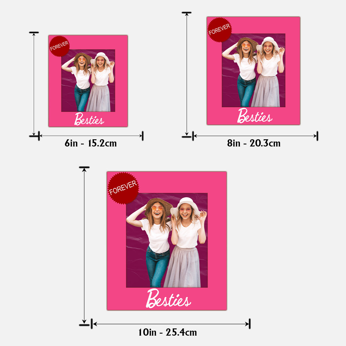 Meilleures amies pour toujours - Plaque en bois personnalisée à 2 couches