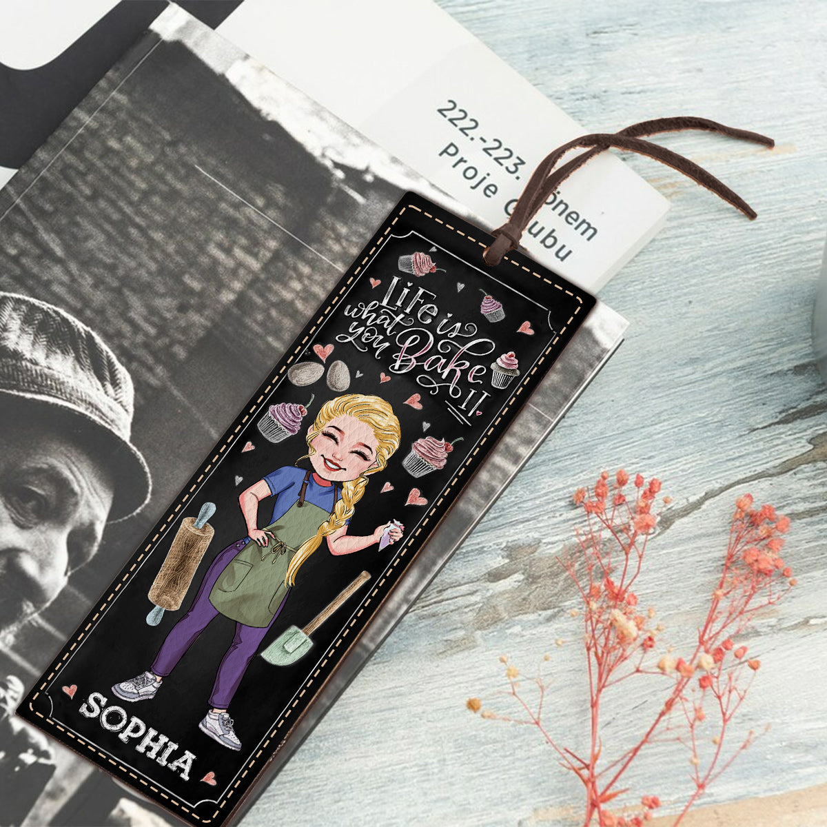 Life Is What You Bake It - Personalized Baking Leather Bookmark