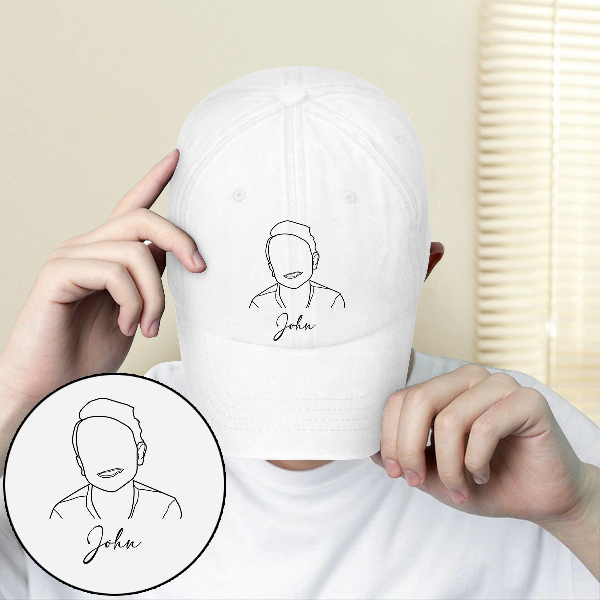 Casquette classique brodée personnalisée pour enfant avec photo -