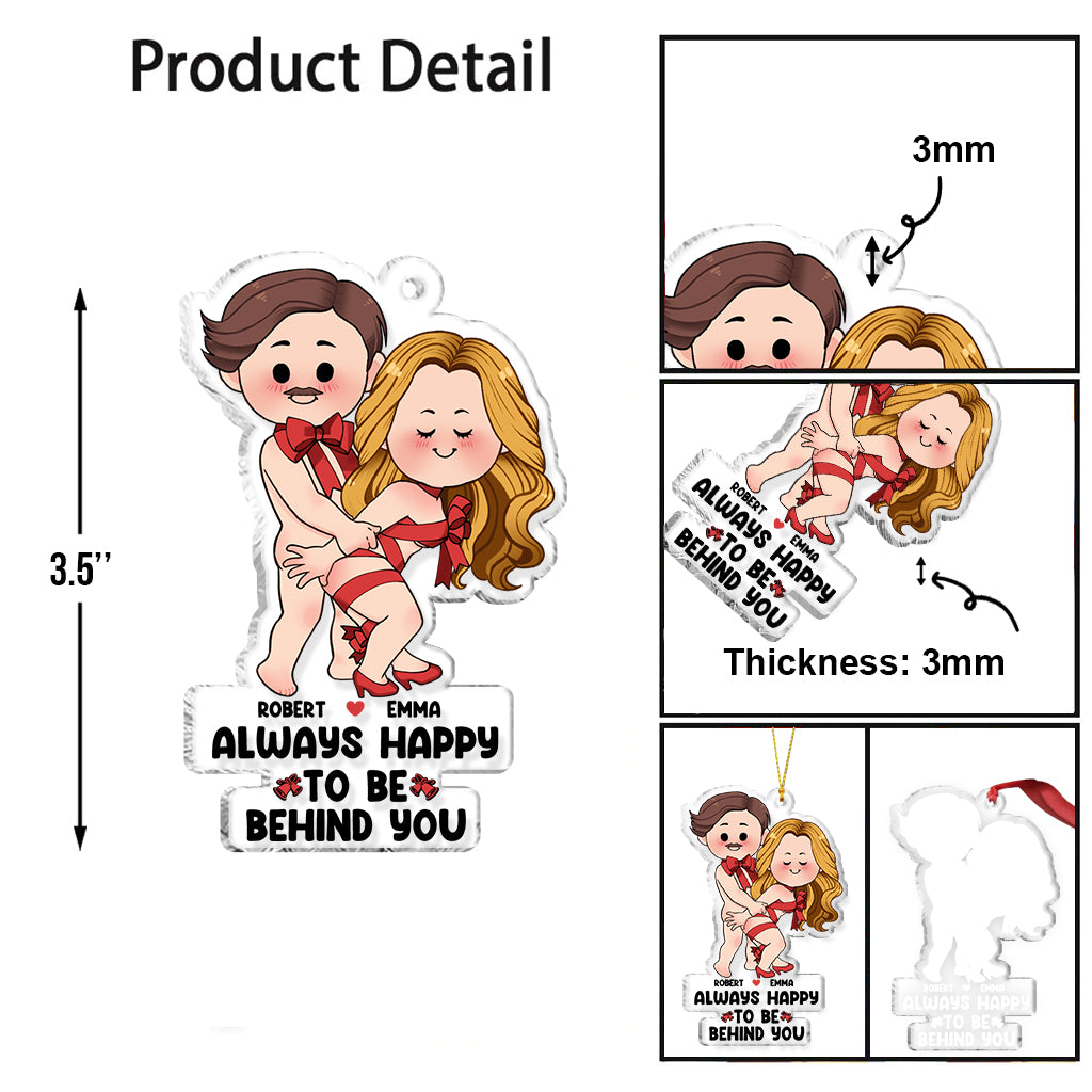 Toujours heureux d'être à vos côtés - Ornement transparent personnalisé pour couple