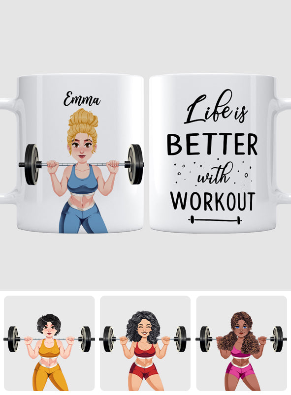 La vie est plus belle avec le sport - Mug fitness personnalisé