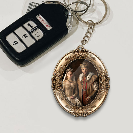 Son Roi, Sa Reine - Porte-clés personnalisé pour couple