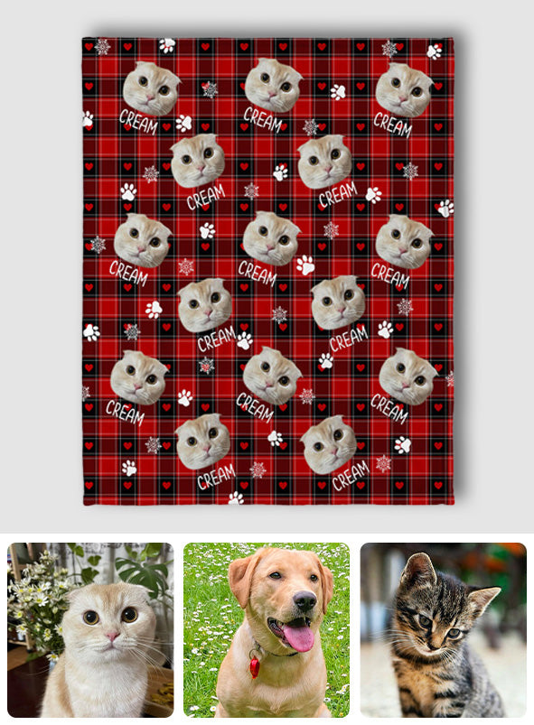 Couverture personnalisée avec photo pour animaux de compagnie - Cadeau idéal pour les amoureux des chats et des chiens - Couverture personnalisée