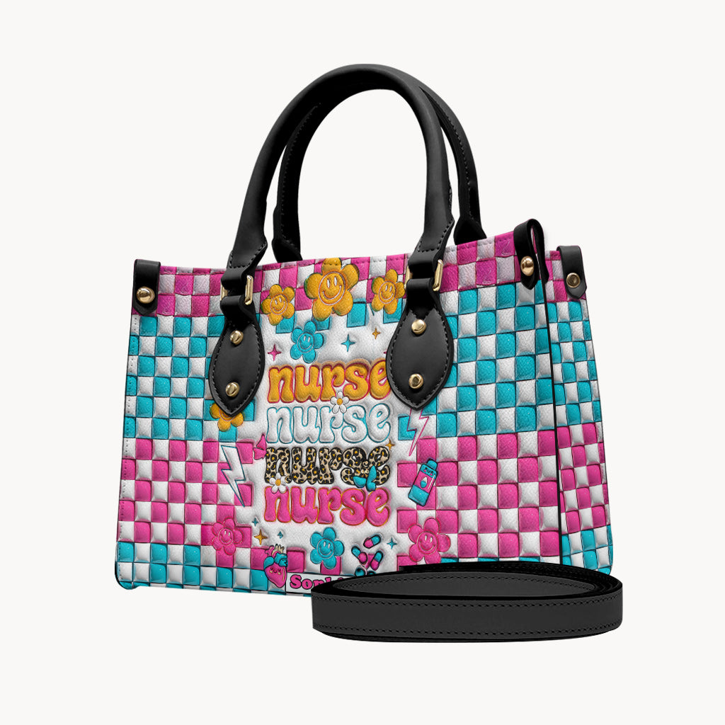 Vie d'infirmière - Cadeau pour une infirmière : maman, elle, épouse, petite amie, amie - Sac à main en cuir personnalisé