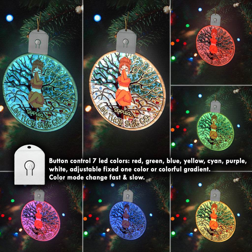 Lâchez prise - Ornement de yoga personnalisé en acrylique avec LED