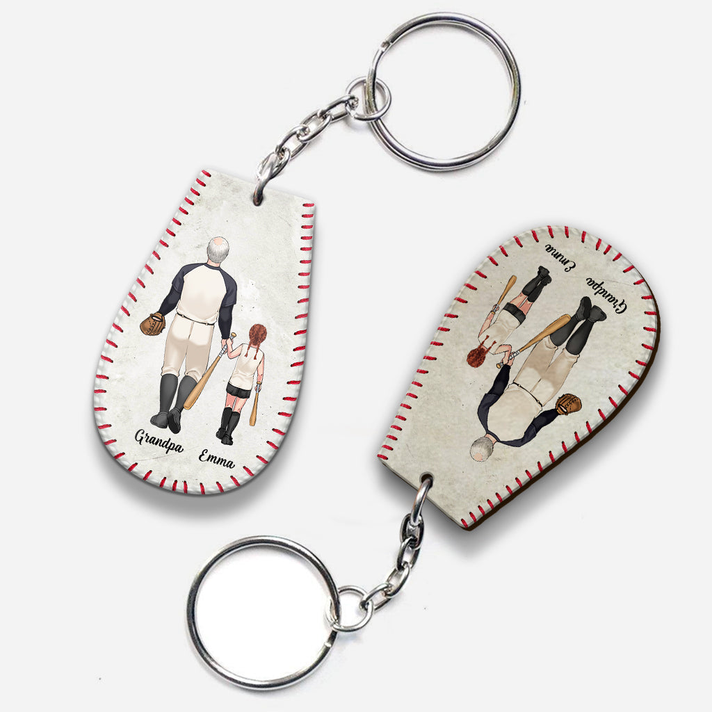 #1 Baseball Dad - Baseball gift for dad, grandpa - Personalized Keychain
