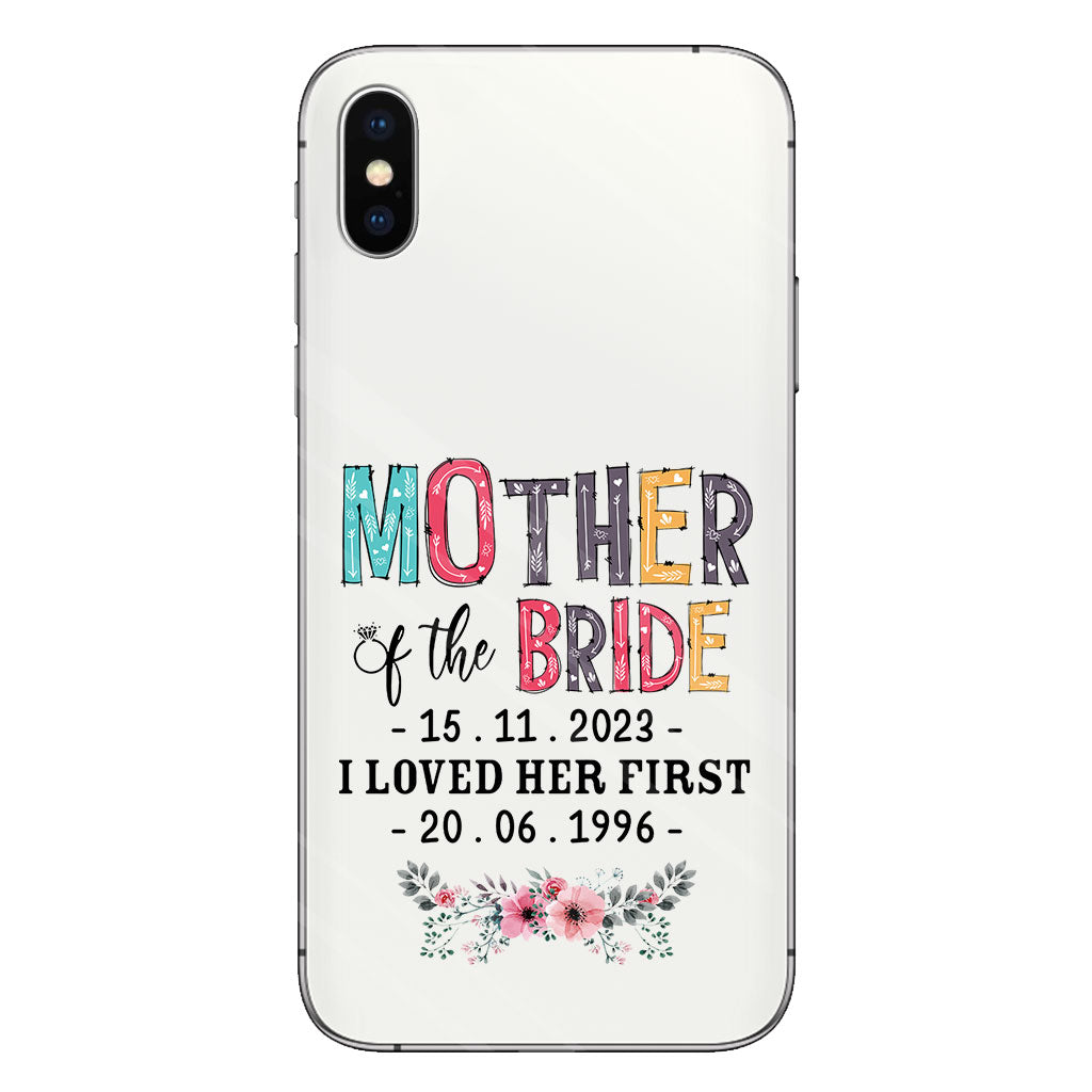 Coque de téléphone transparente personnalisée pour la mère de la mariée