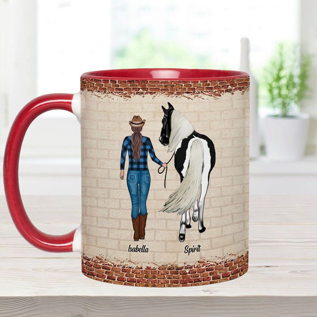 Mug personnalisé « Juste une fille qui aime les chevaux » avec motif cheval