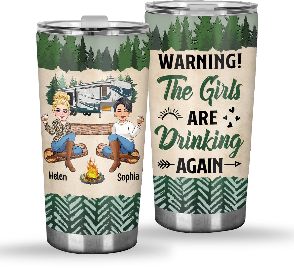 Les filles boivent à nouveau - Gobelet isotherme de camping personnalisé