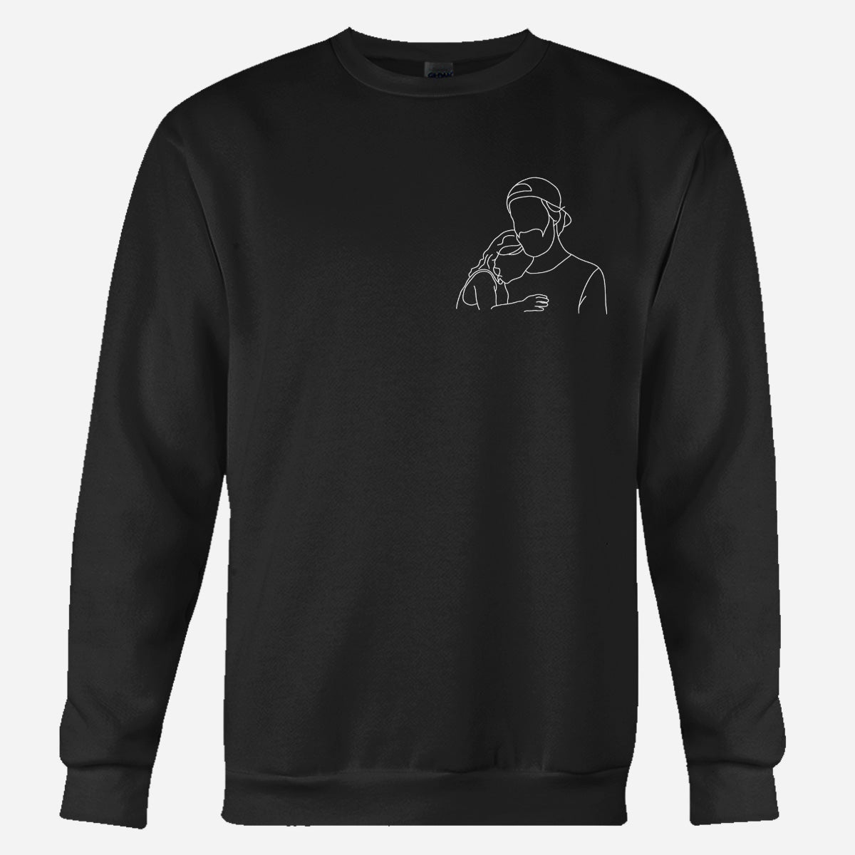 Custom Line Art - Personalized Uncle Embroidered Sweater