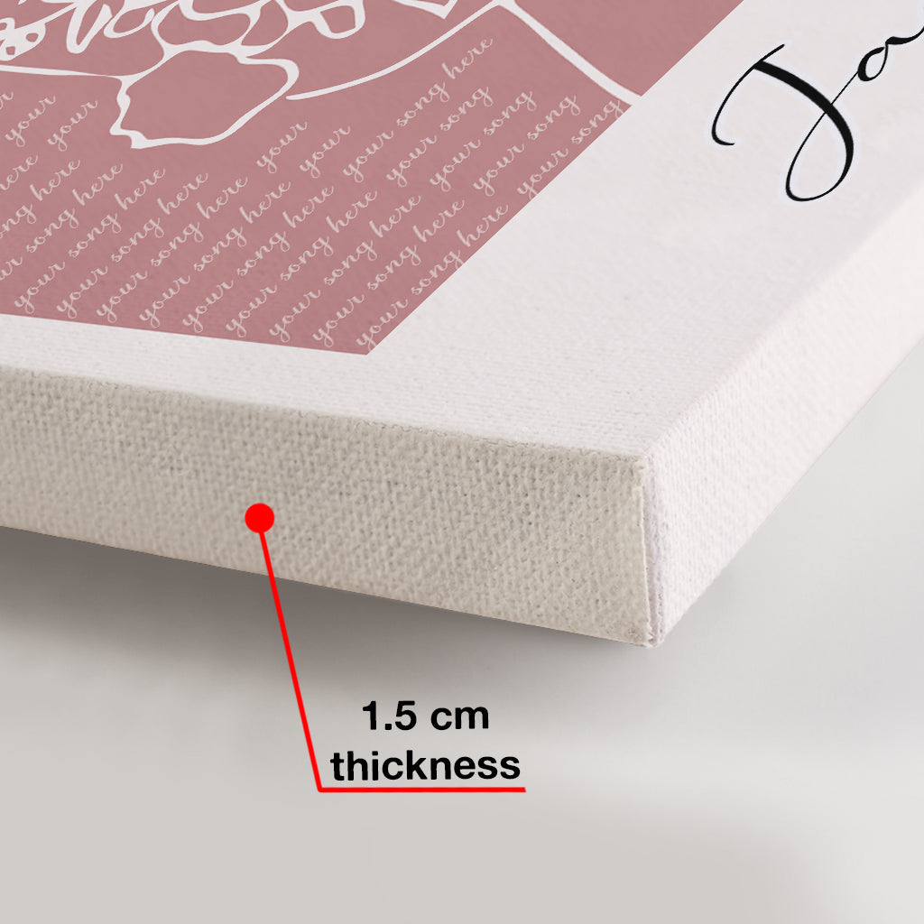 Paroles de chansons de mariage imprimées - Toile et affiche personnalisées pour mari et femme