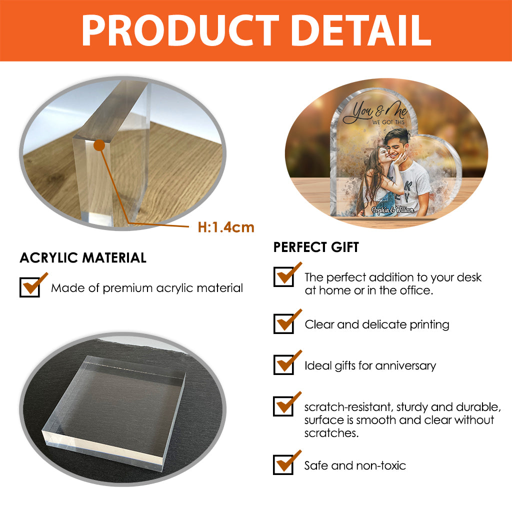 Toi et moi, on gère - Plaque acrylique personnalisée pour couple