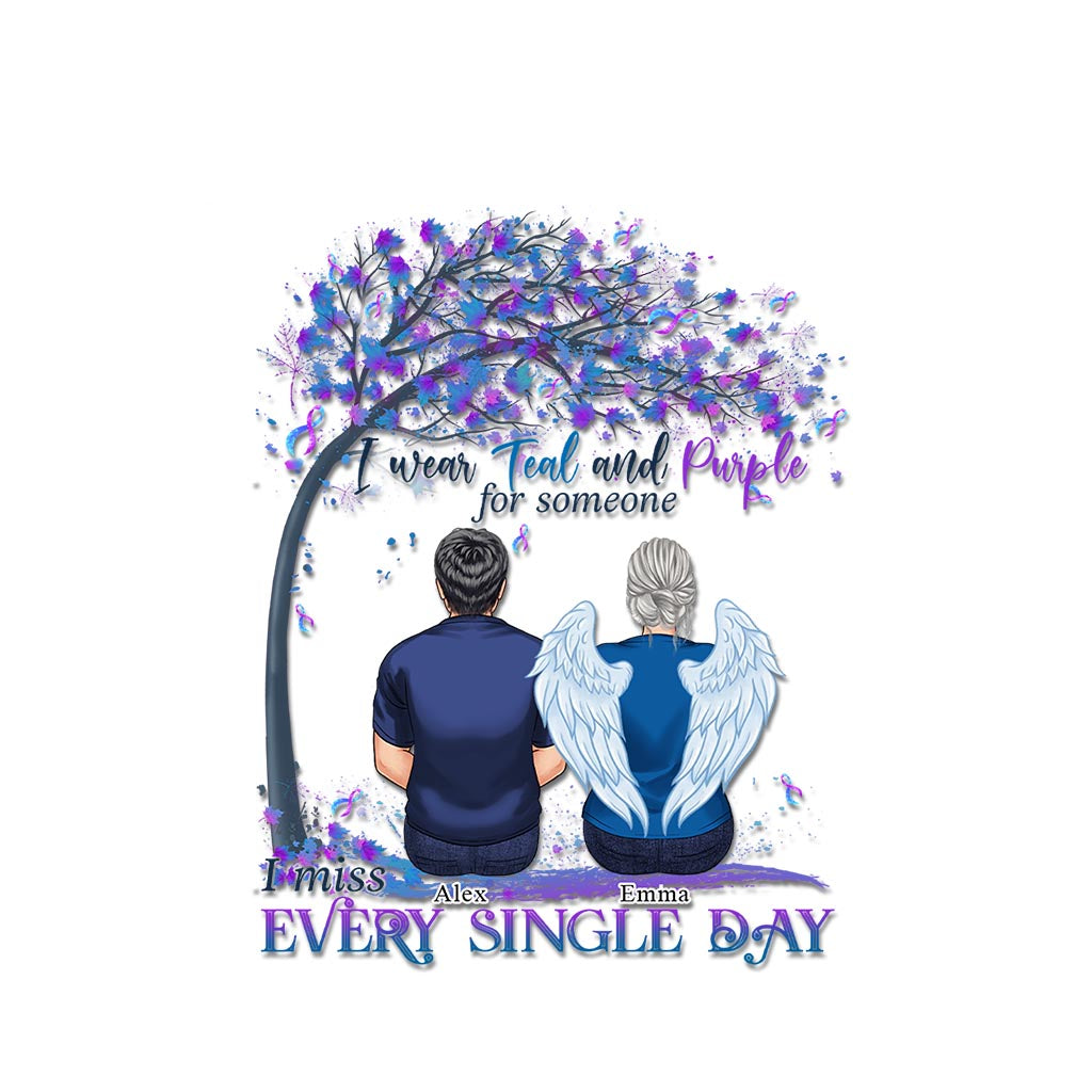 I Wear Teal And Purple - Personalized Suicide Prevention Decal Full