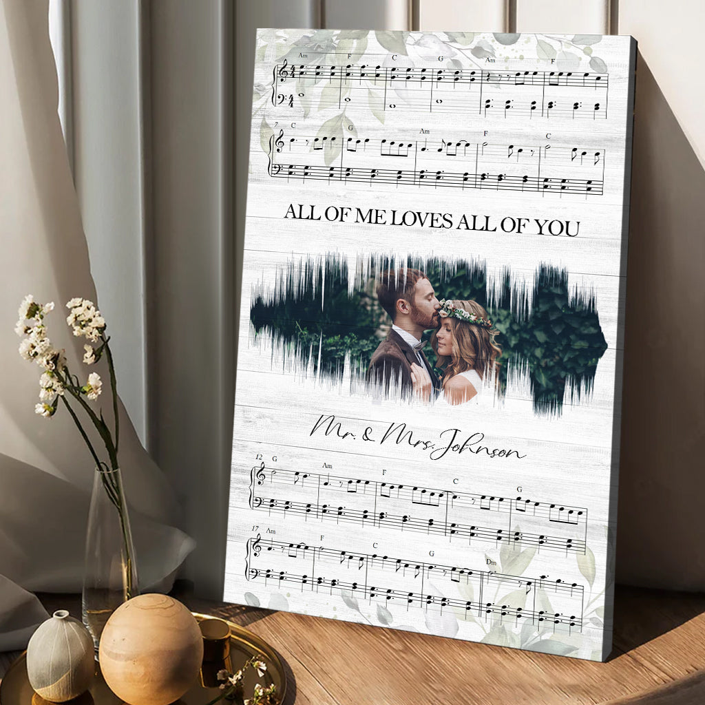 All Of Me Loves All Of You - Personalized Husband And Wife Canvas And Poster