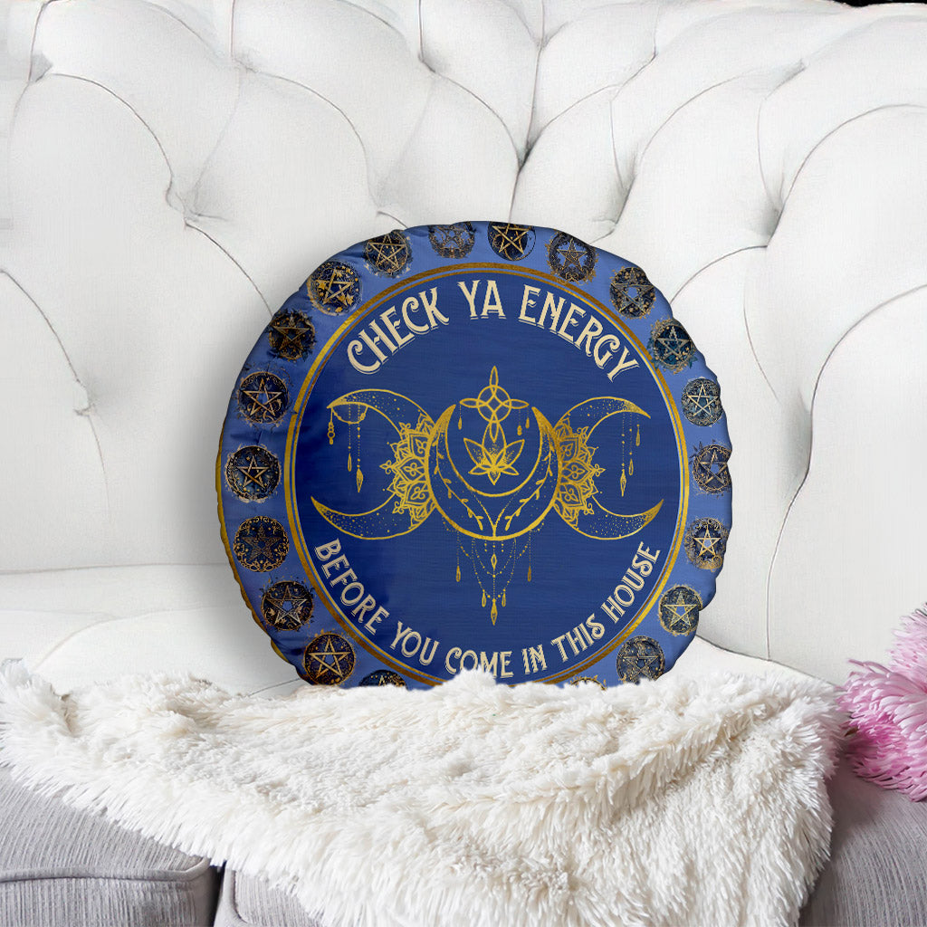 Vérifiez votre énergie - Oreiller personnalisé en forme de sorcière