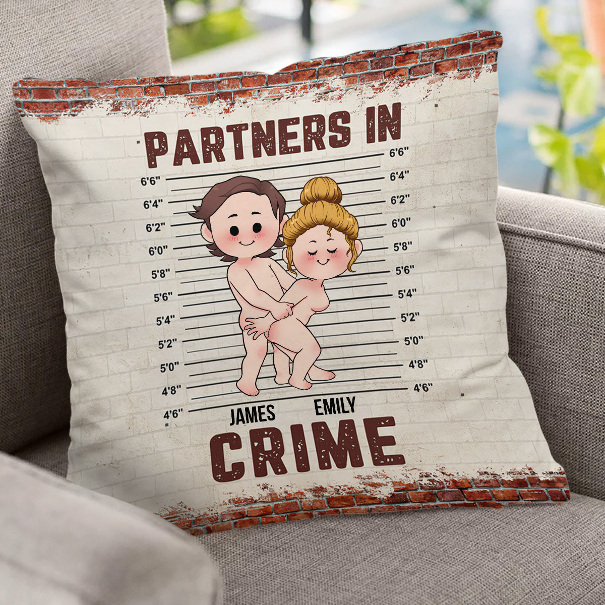 Complices - Coussin décoratif personnalisé pour couple