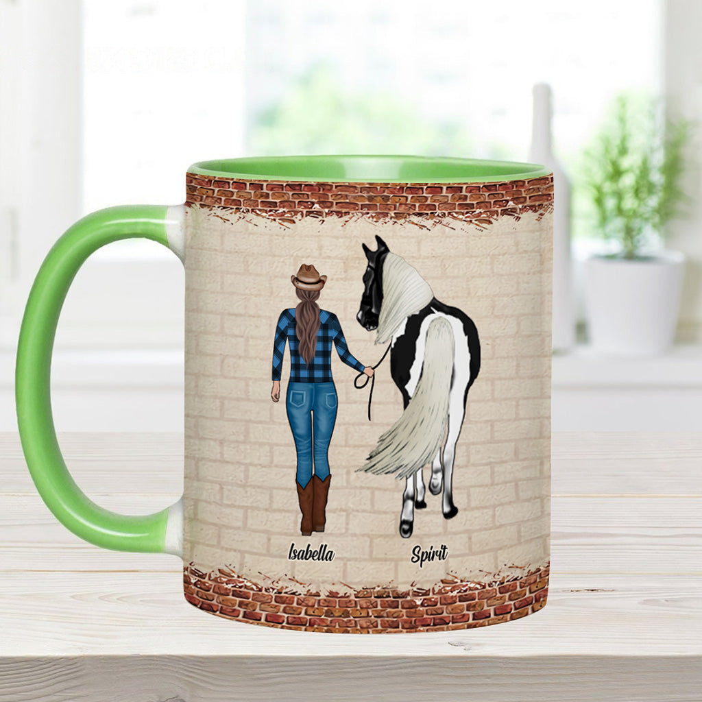 Mug personnalisé « Juste une fille qui aime les chevaux » avec motif cheval