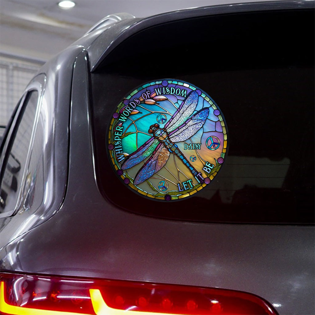 Paroles de sagesse murmurées « Laisse faire » - Autocollant hippie personnalisé découpé à l'emporte-pièce