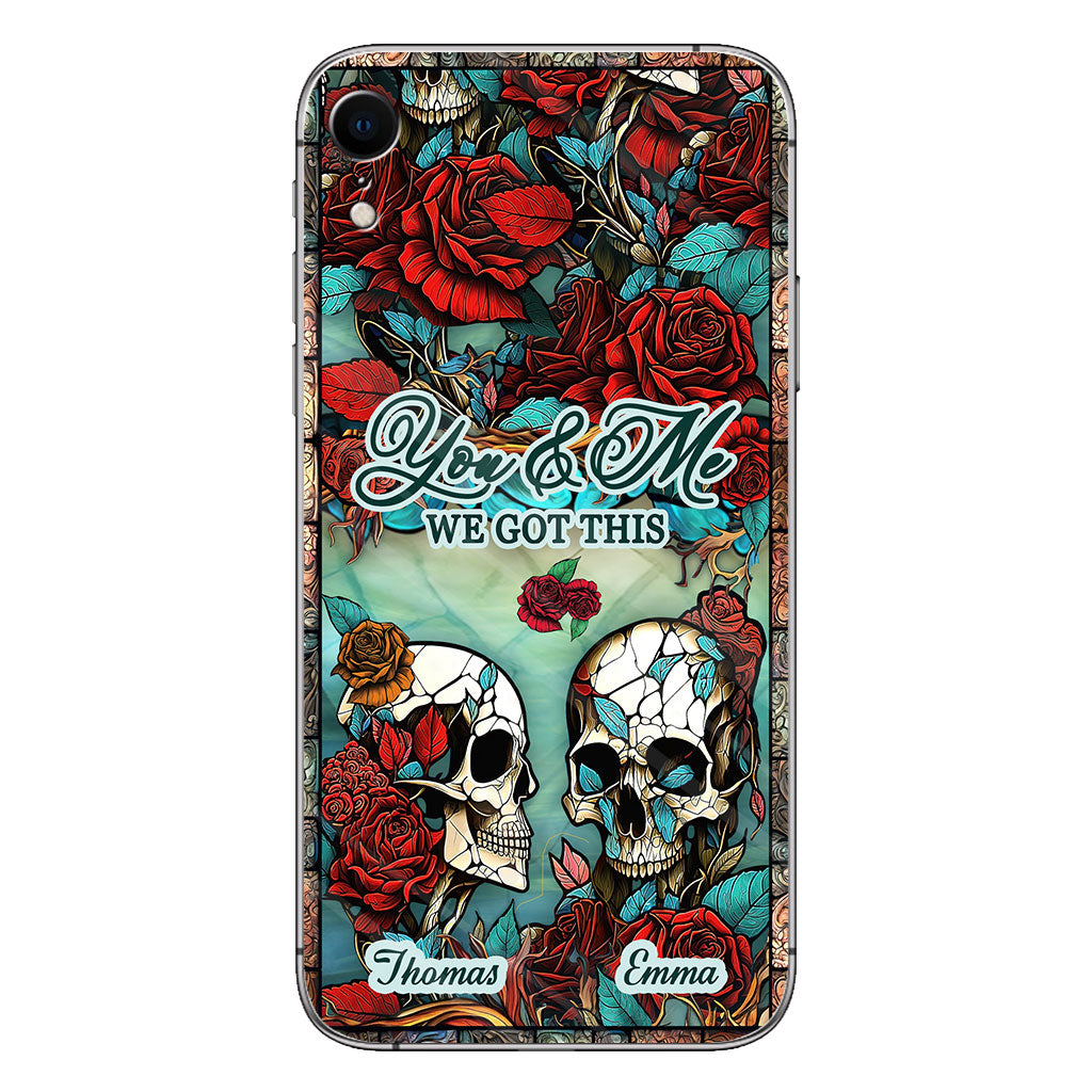 Couple de crânes - Cadeau crâne pour mari, femme, petit ami, petite amie - Coque de téléphone personnalisée