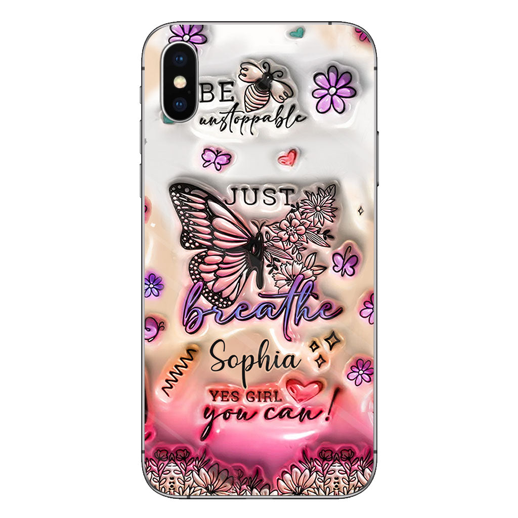 Positive Affirmations Butterfly - Personalized Butterfly Clear Phone Case