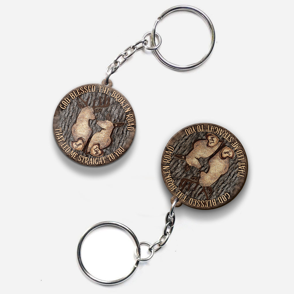 Dieu a béni le chemin difficile - Porte-clés personnalisé pour couple