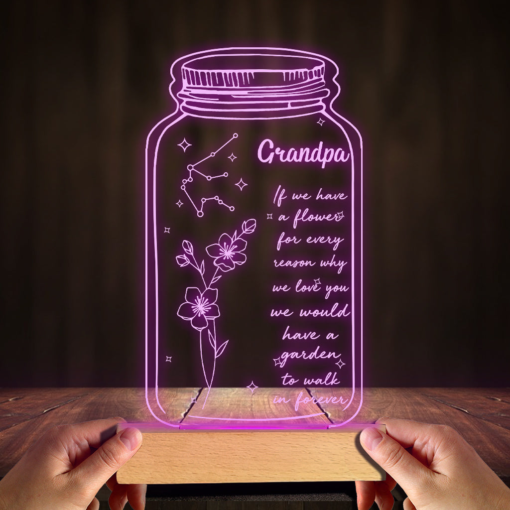 Si j'avais une étoile : Fleur de naissance et signe du zodiaque - Cadeau pour maman, grand-mère, fille, épouse, petite amie, papa, grand-père, petit ami, mari - Plaque lumineuse personnalisée