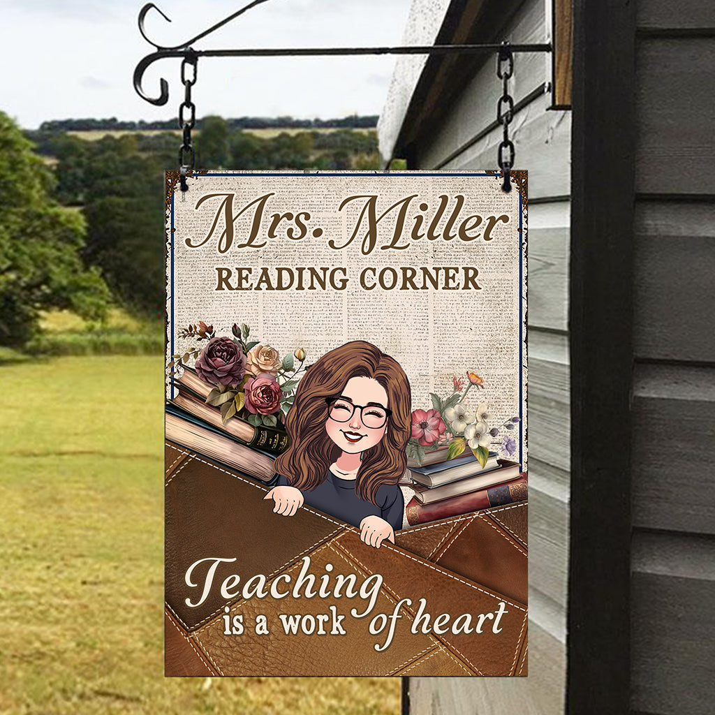 Teaching is a work of heart - Personalized Teacher Rectangle Metal Sign