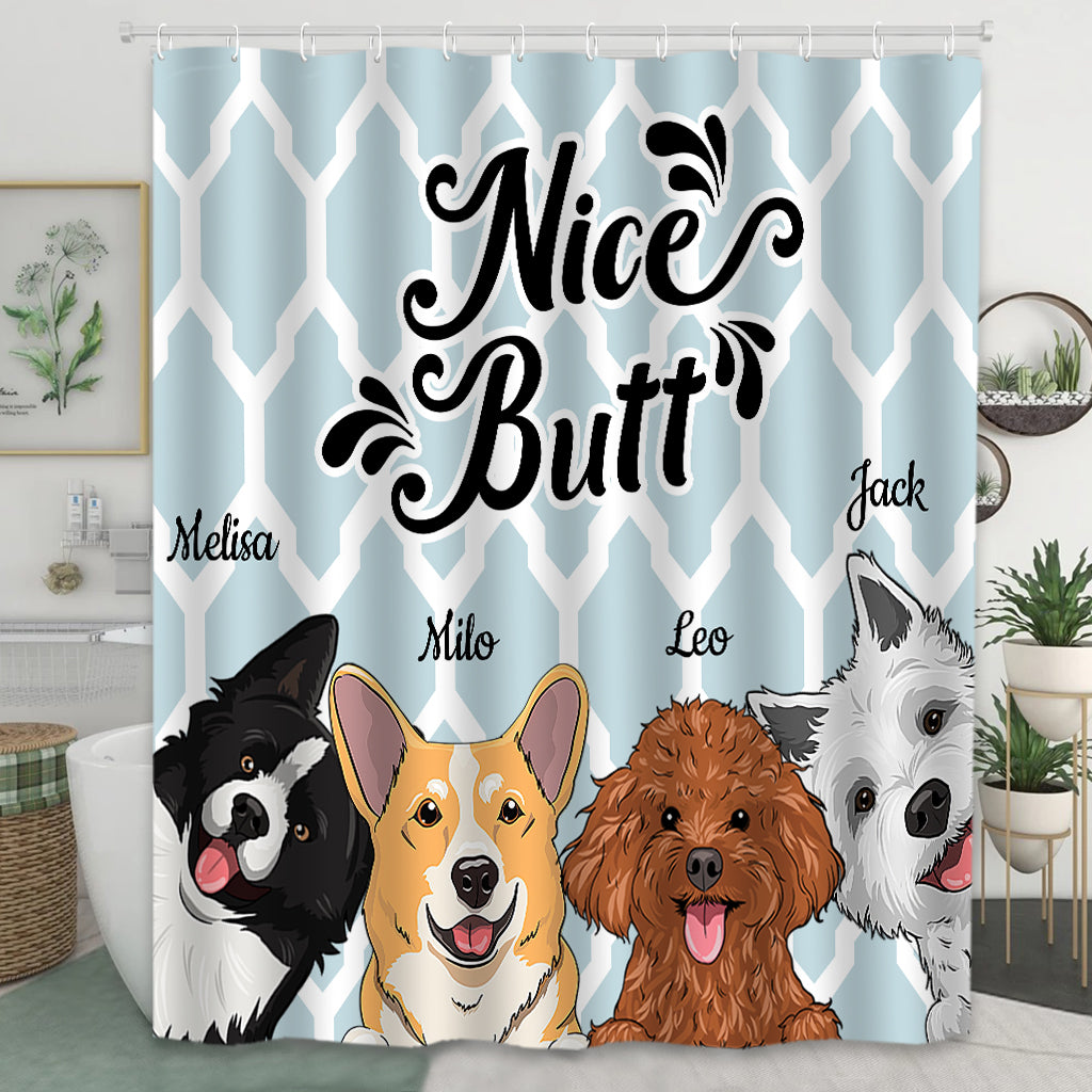 Joli derrière - Cadeau pour amoureux des chiens et des chats - Rideau de douche personnalisé