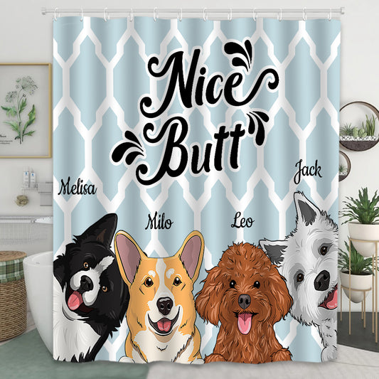 Joli derrière - Cadeau pour amoureux des chiens et des chats - Rideau de douche personnalisé