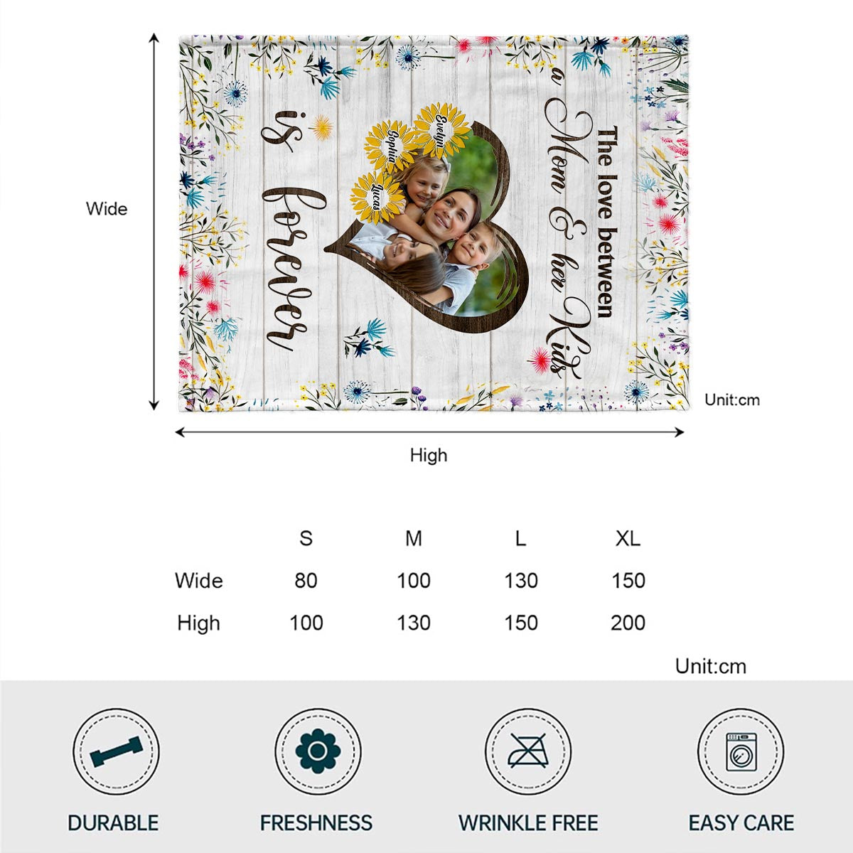 Couverture personnalisée pour maman « Si nous avions une fleur »