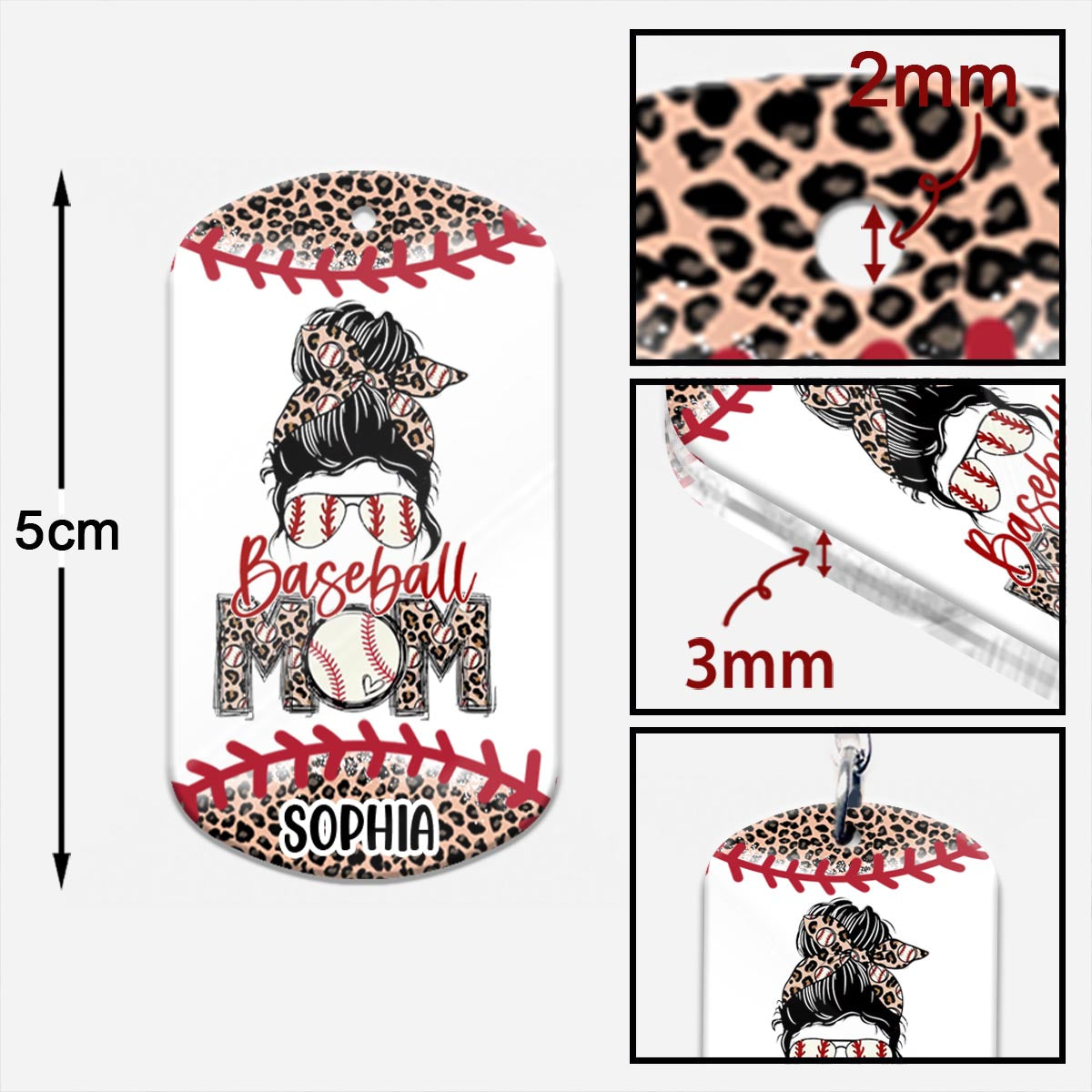 Baseball Mom - Personalized Baseball Keychain