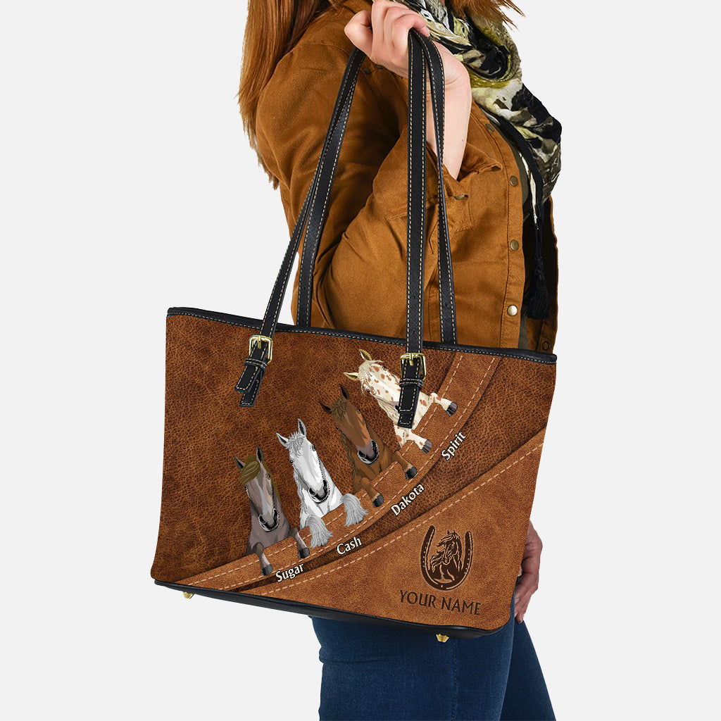 Sac en cuir personnalisé Love Horse