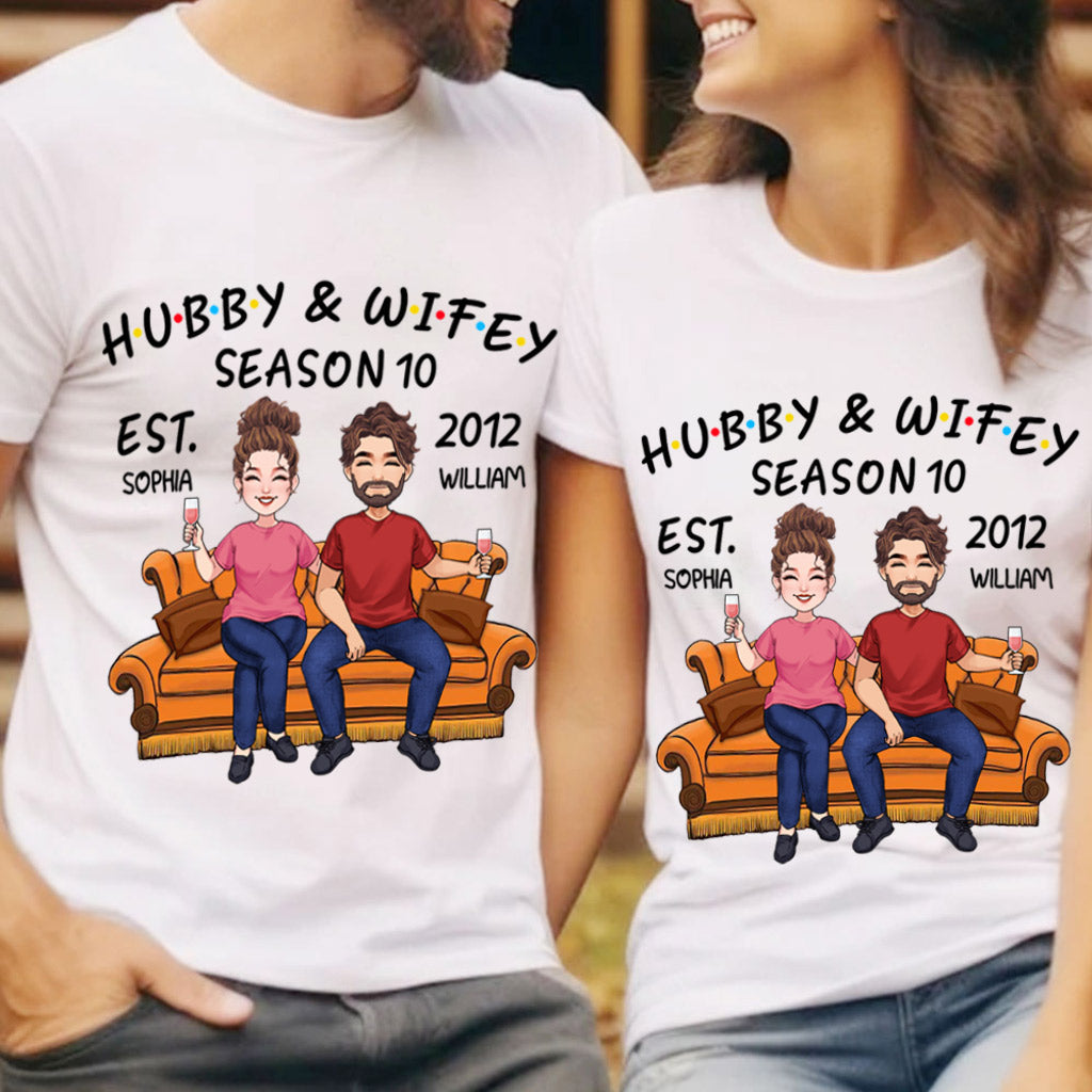 T-shirt et sweat à capuche personnalisés pour couples « Mari et Femme »