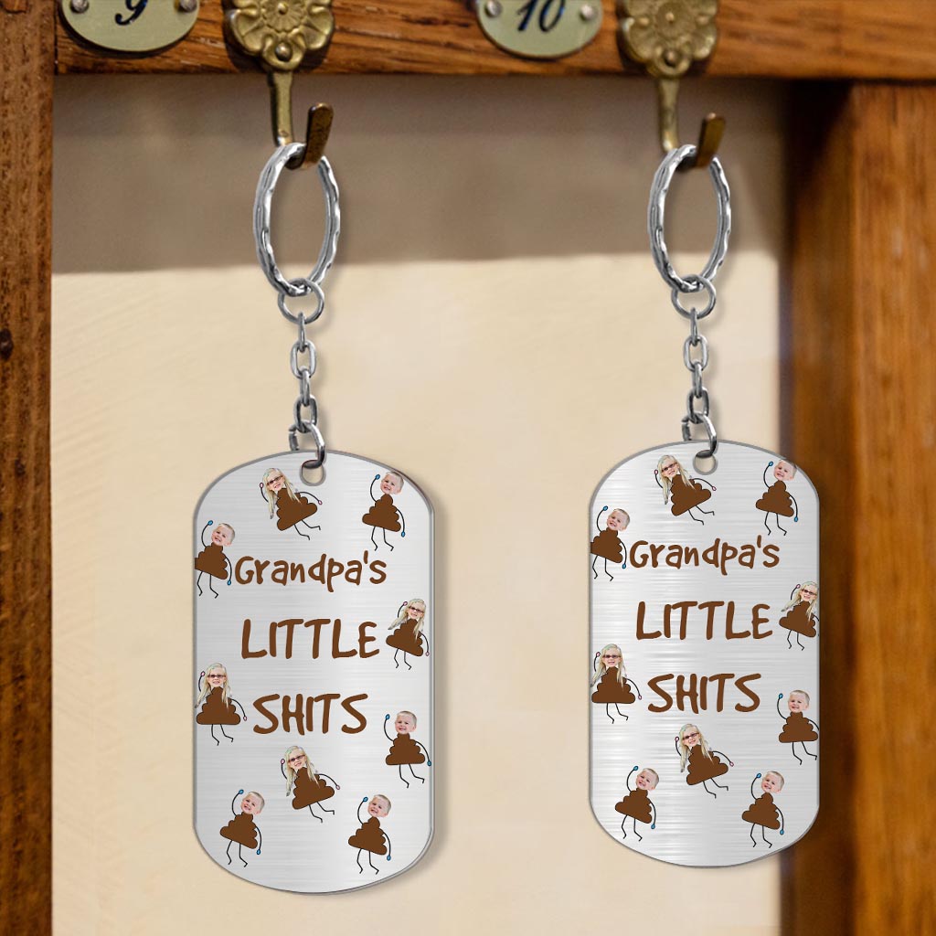 Dad's Little Cuties - Gift for dad, grandpa, mom, uncle, aunt, grandma - Personalized Stainless Steel Keychain