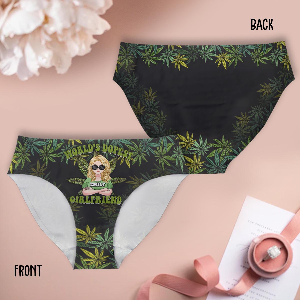 World Dopest Boyfriend Girlfriend 420 Couple - Personalized Weed Women Briefs & Men Boxer Briefs