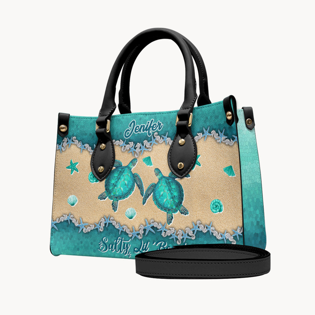 Salty Lil' Beach - Sac à main personnalisé en cuir de tortue