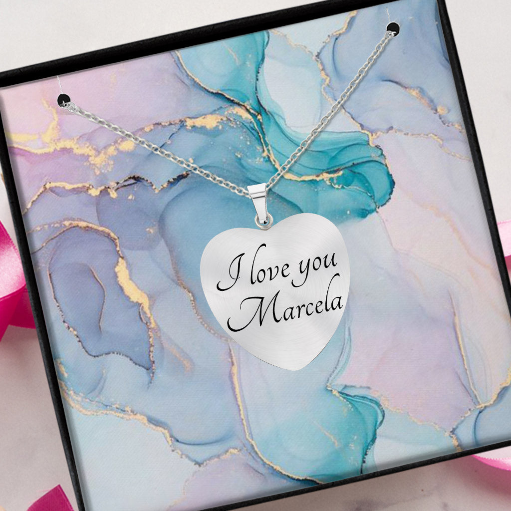 Merci maman - Cadeau pour maman, grand-mère, épouse, petite amie, fille - Collier pendentif cœur personnalisé