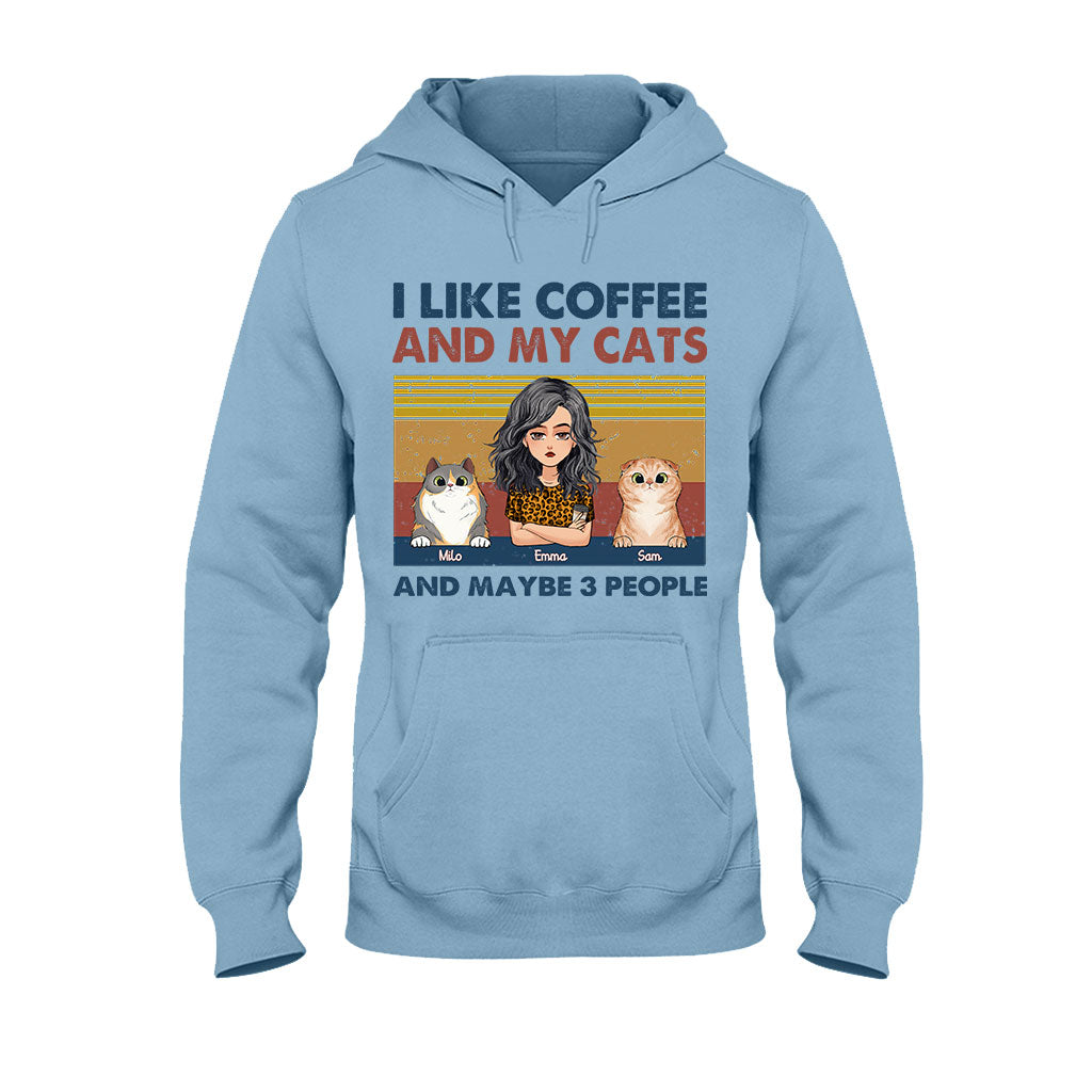 J'aime le café et mon chien - Cadeau pour amoureux des chats - T-shirt et sweat à capuche personnalisés
