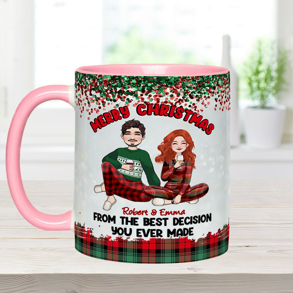 Joyeux Noël de la part de la meilleure décision que vous ayez jamais prise - Mug personnalisé pour couple