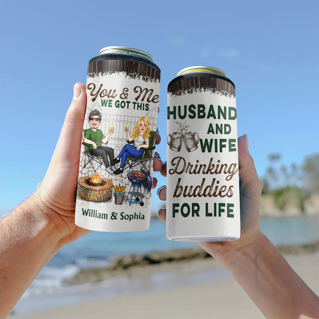 Compagnons de beuverie pour la vie - Refroidisseur de canettes personnalisé pour le jardin