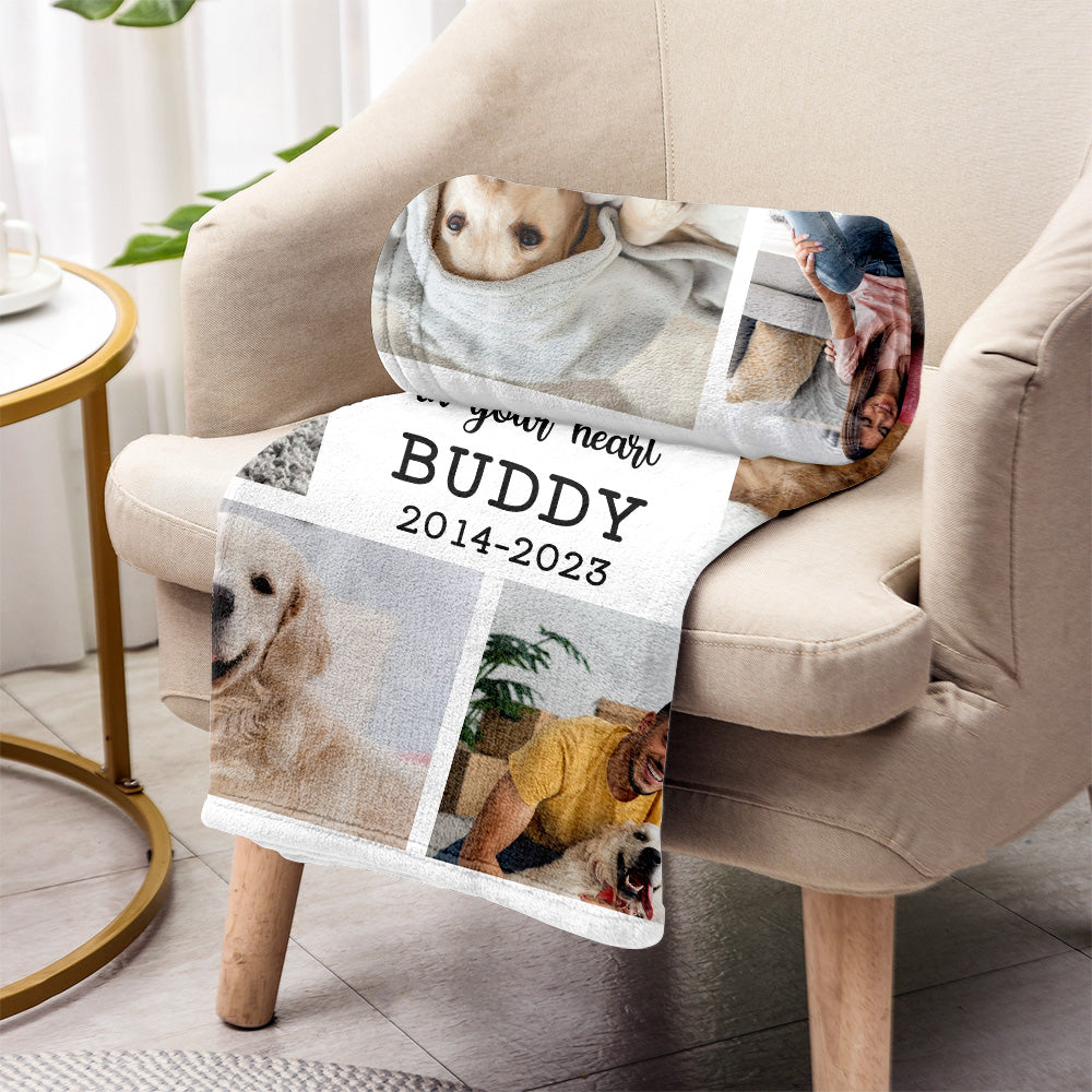 I'm Right Here In Your Heart - Personalized Dog Blanket