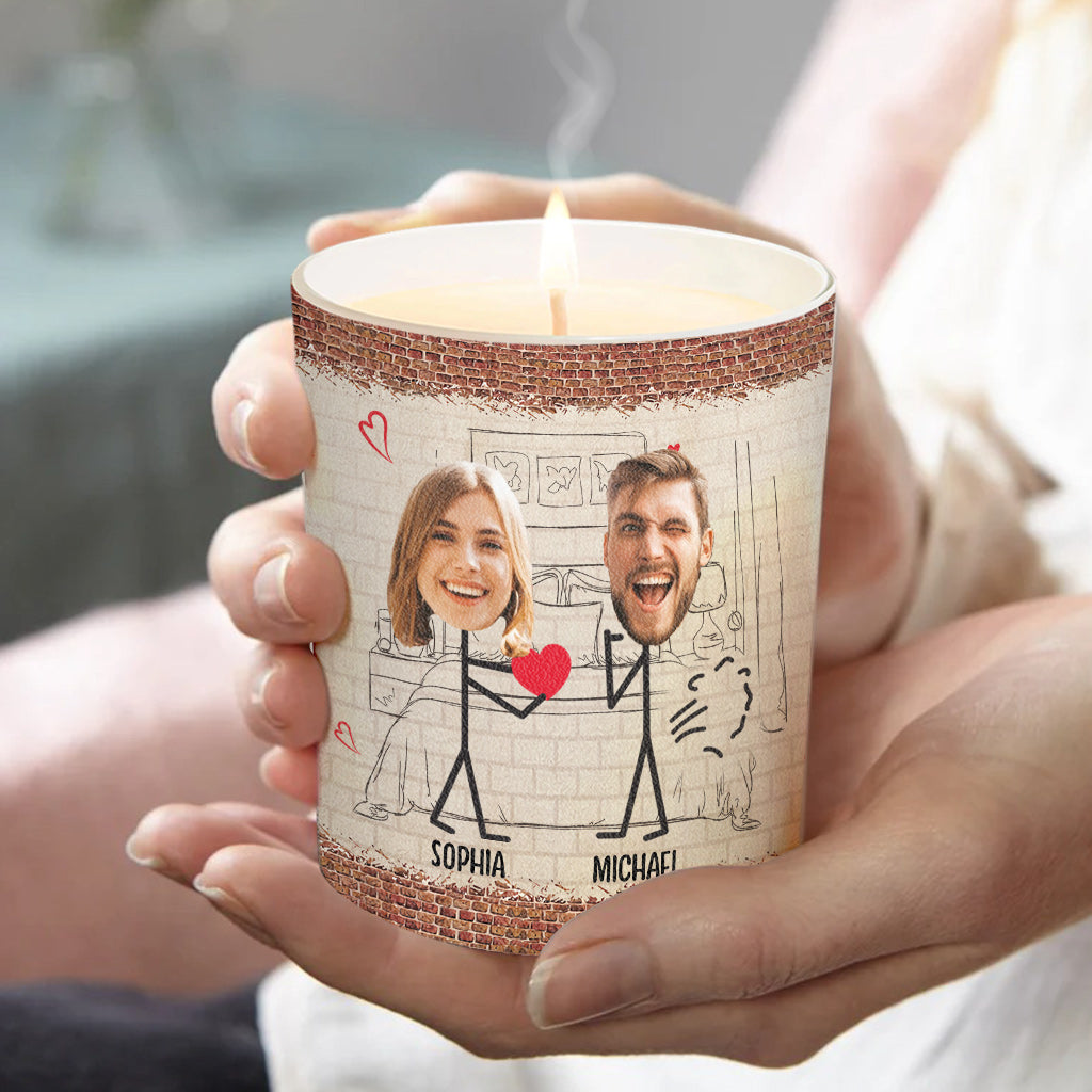 Votre pet pue - Bougie personnalisée pour couple avec couvercle en bois