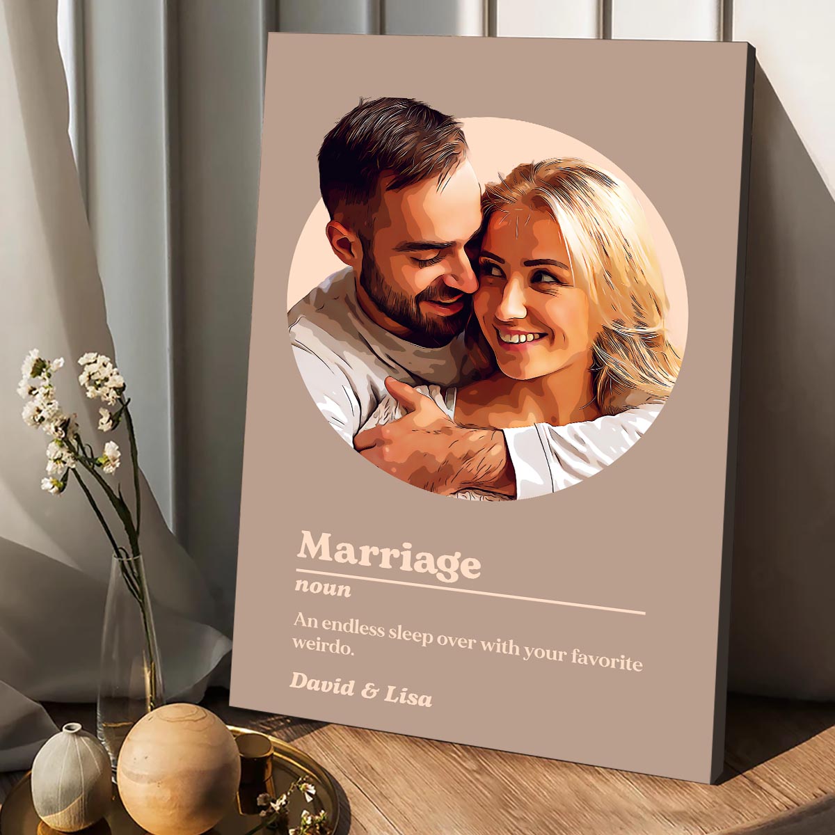 Définition du portrait de mariage - Toile et affiche personnalisées pour mari et femme