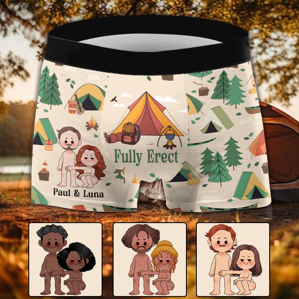 Fully Erect - Personalized Camping Men’s Boxer Briefs