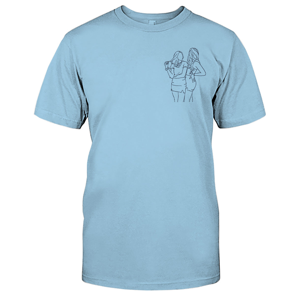 T-shirt brodé personnalisé pour fille - Motifs au trait