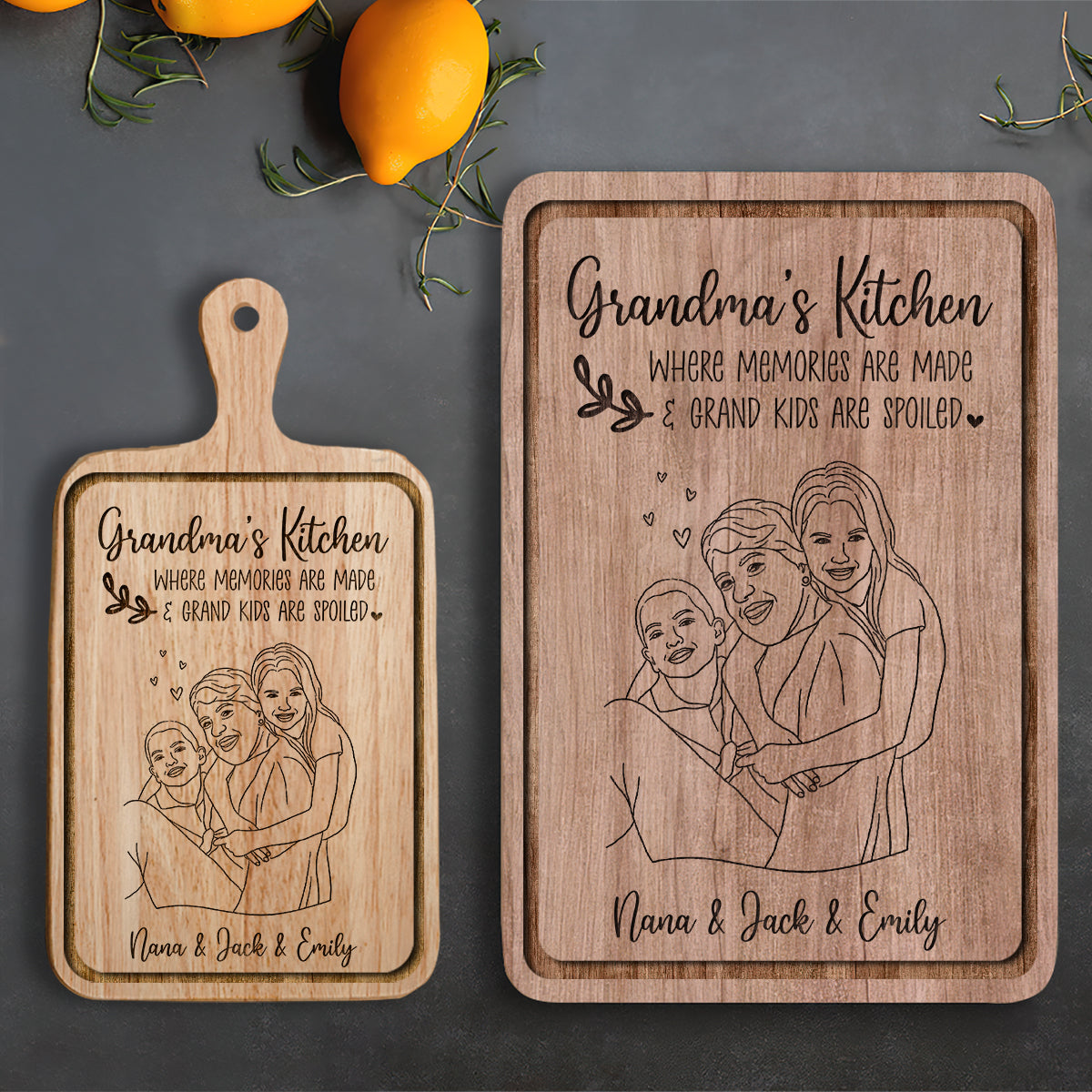 La cuisine de grand-mère - Planche à découper personnalisée pour grand-mère