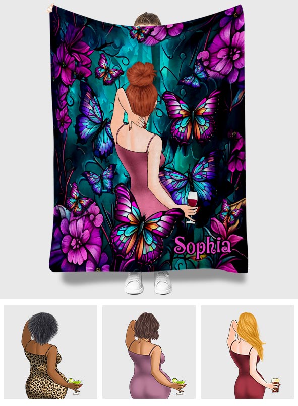 Juste une fille qui aime les papillons - Couverture papillon personnalisée