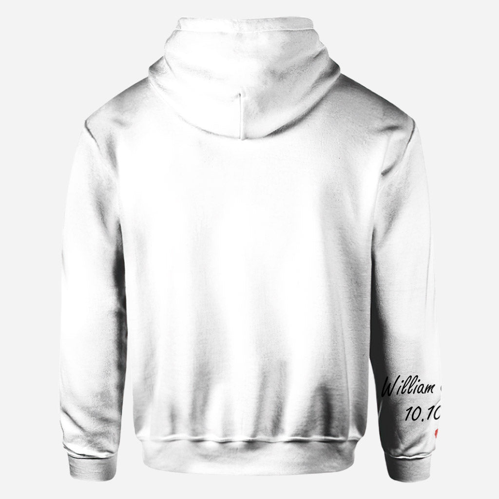 Portraits dessinés au trait personnalisés - T-shirt personnalisé mari et femme imprimé sur toute la surface