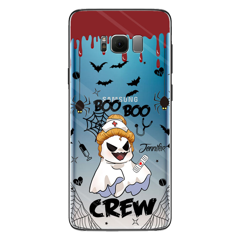 Boo Boo Crew - Étui de téléphone transparent personnalisé pour infirmière