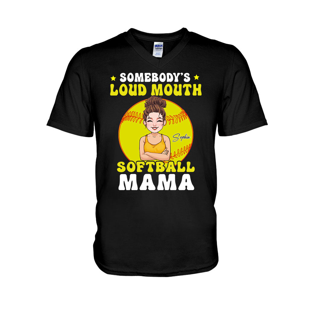 Maman de softball à la langue bien pendue - T-shirt et sweat à capuche de softball personnalisés